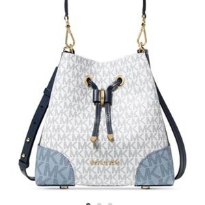 Blue monogram Mercer Gallery Michael Kors bag